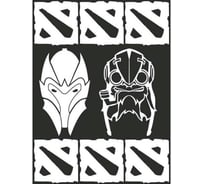 Наклейка SKYWAY БЛИКЕР термо плоттер Dota2 №2 (150х250) цвет серебро (упаковка 1 шт) S08104010