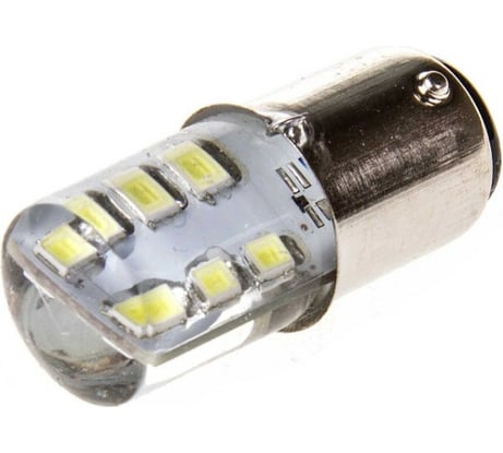 Автолампа диод S25 12 SMD диодов BAY15d 2-контурная, белая SKYWAY S08201046