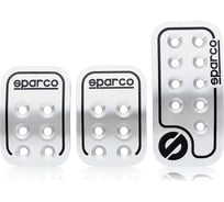 Накладки на педали Sparco Racing алюминиевые, алюм./черный, компл. из 3 шт., для МКПП SPC/PD-RCN AL/BK (3)