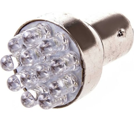 Автолампа диод S25 24V 12 LED диодов BAY15d 2-контурная белая SKYWAY S08202001