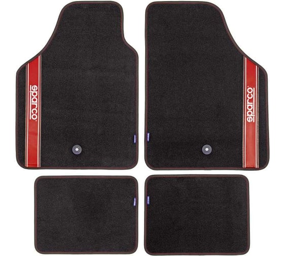 Автомобильные ковры Sparco Racing ковролин, 4 предм., черн./красный SPC/RCN-404 BK/RD