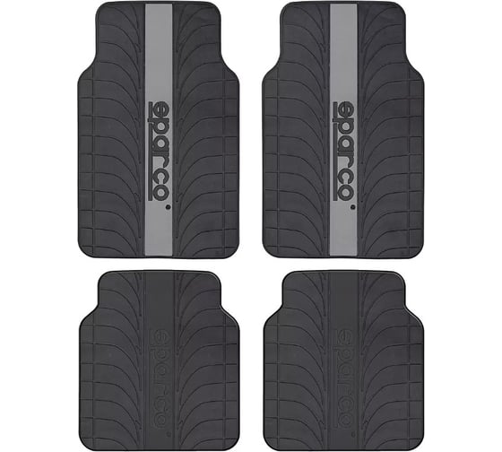 Автомобильные коврики Sparco Racing эластичный ПВХ, морозоустойчивые, 4 предм., черн./серый SPC/RCN-504 BK/GY