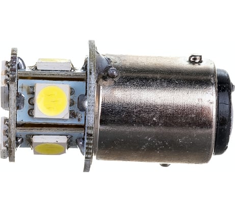 Автолампа диод S25 24V 8 SMD диодов BAY15d 2-контурная белая SKYWAY S08202011