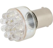 Автолампа SKYWAY диод S25 P21W 12V 12 LED диодов 1-контакт, BA15s белая, в комплекте 2 шт S08201045