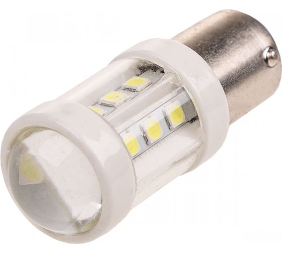 Автолампа диод S25 P21W 12-24V 18 SMD диодов BA15s 1-контурная, белая SKYWAY S08201266