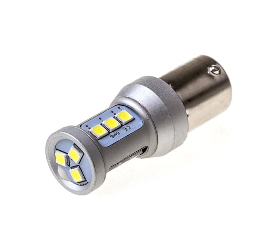 Автолампа диод S25 P21W 12-24V 12 SMD диодов BA15s 1-контурная, белая SKYWAY S08202038