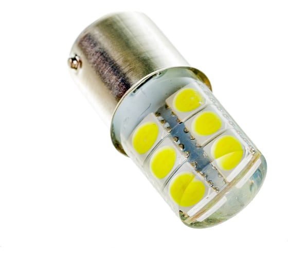 Автолампа SKYWAY диод S25 P21W 12V 12 SMD диодов, 1-контакт, BA15s белая, в комплекте 2 шт S08201047