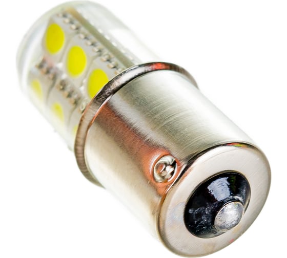 Автолампа SKYWAY диод S25 P21W 12V 12 SMD диодов, 1-контакт, BA15s белая, в комплекте 2 шт S08201047
