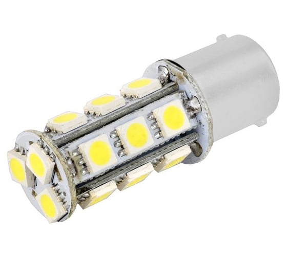 Автолампа диод S25 P21W 18 SMD диодов BA15s 1-контурная белая SKYWAY S08201048 1