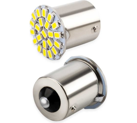 Автолампа диод S25 P21W 22 SMD диода BA15s 1-контурная белая SKYWAY S08201051