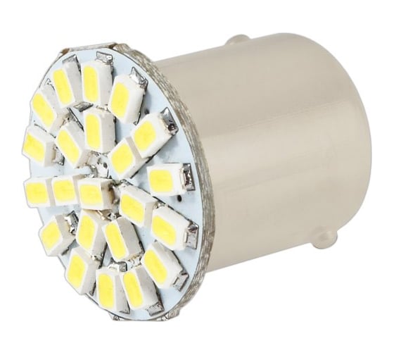 Автолампа диод S25 P21W 22 SMD диода BA15s 1-контурная белая SKYWAY S08201051