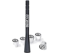 Автомобильная антенна Sparco Urban алюминиевая, 5 алюм. колпачков на нипель, черный SPC/ANT-610 BK