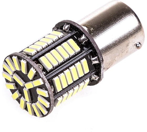 Автолампа SKYWAY диод S25 (P21W) 12V 66 SMD диодов 1-конт BA15s белая, 2 шт. S08201397 1