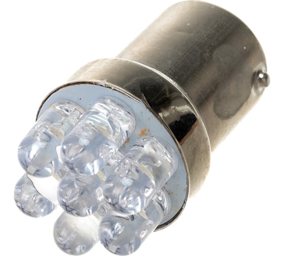 Автолампа диод S25 P21W 7 LED диодов BA15s 1-контурная белая SKYWAY S08201195
