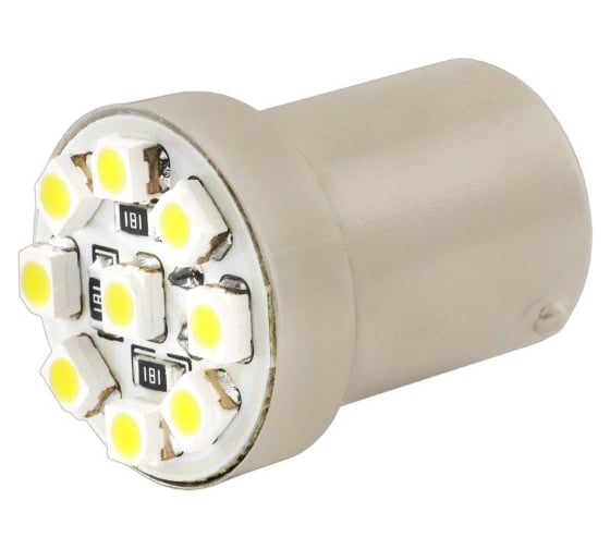 Автолампа диод S25 P21W 9 SMD диодов BA15s 1-контурная белая SKYWAY S08201192 1