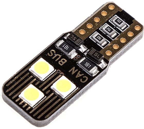 Автолампа диод SKYWAY T10 W5W 12V 6 SMD диод, 1-контурная белая, 2 шт. S08201416