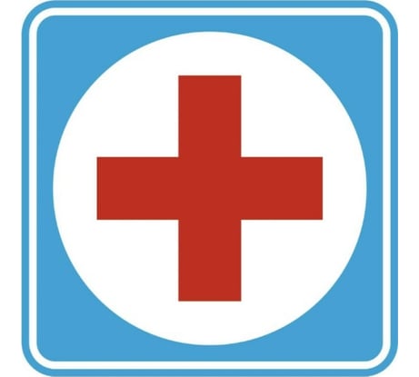 Наклейка SKYWAY ВРАЧ + квадр. ГОСТ фон бирюзовый цвет красный S08101005