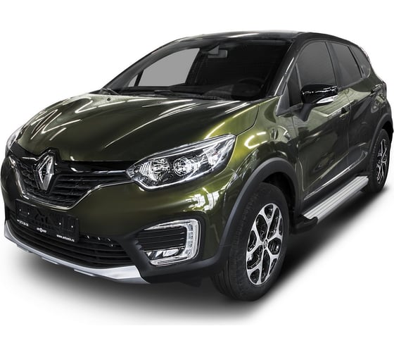 Пороги "Silver" Rival для Renault Kaptur 2016-2020, 173 см, 2 шт., алюминий, F173AL.4703.1