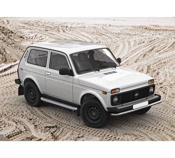 Пороги с листом d57 для Lada (4х4) 2121, внедорожник, 3-дв., 1995 Rival нерж. сталь, 2 шт R.6002.004