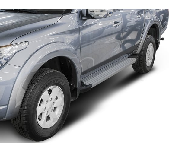 Пороги Rival Silver алюминиевые, для Mitsubishi L200, 2006-2015- г.в.,193 см, 2 шт. F193AL.4003.1