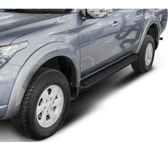 Пороги Rival Black алюминий, для Mitsubishi L200, 2006-2015- г.в.,193 см, 2 шт. F193ALB.4003.1