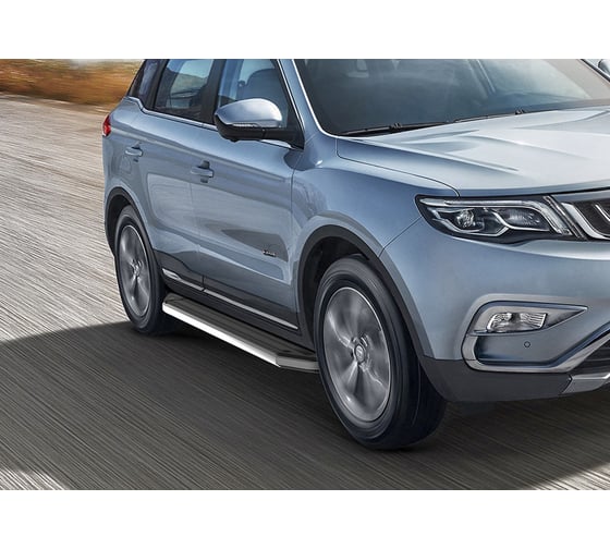 Пороги Rival Premium алюминий, для Geely Atlas 2018- г.в., 173 см, 2 шт. A173ALP.1903.2