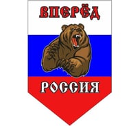 Пятиугольный вымпел Вперед Россия, с медведем SKYWAY S05101167