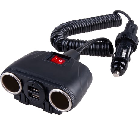 Разветвитель прикуривателя SKYWAY 2 гнезда + 2 USB 3.1 А S00301037