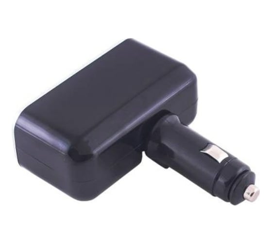 Разветвитель прикуривателя SKYWAY 2 гнезда + USB черный предохранитель 5 А, USB 2 A S02301021