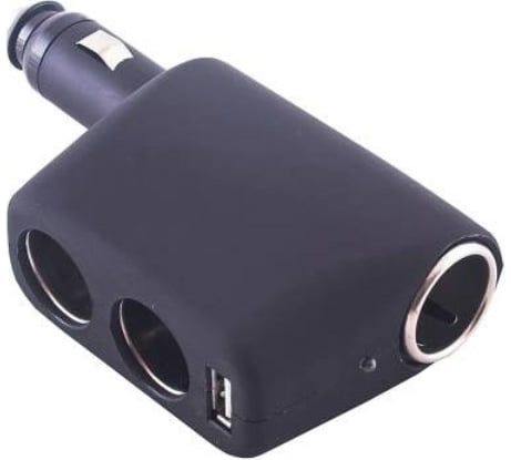 Разветвитель прикуривателя SKYWAY 2 гнезда + USB черный, USB 1 A, предохранитель 10 А S02301010