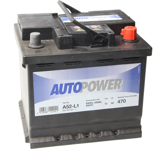 Аккумуляторная батарея AUTOPOWER 6СТ52з 207х175х190 552 400 047 A52-L1