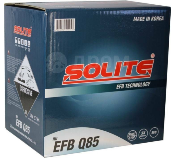 Аккумуляторная батарея SOLITE EFB Asia Q85 6СТ70 230х168х220 EFB Q85L .