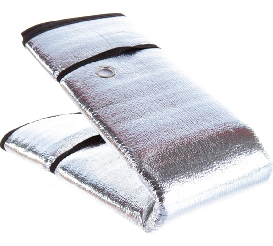 Солнцезащитная шторка на лобовое стекло 130 х 60 см SILVER односторонняя фольга DolleX SD-011