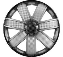 Колесные колпаки Airline 13" Гелакси + , серебристо-черный, карбон, комплект 2 шт. AWCC-13-15