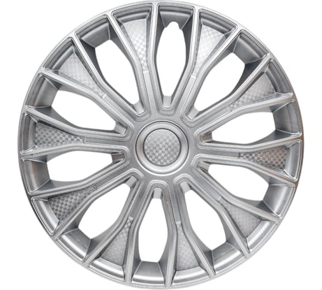 Колесные колпаки Airline 15" Волтек, серебристый, карбон, комплект 2 шт. AWCC-15-14