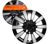 Колесные колпаки Airline 13" Торнадо Т, серебристый/черный, карбон, комплект 2 шт. AWCC-13-10