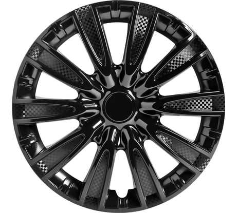 Колесные колпаки Airline 15" Торнадо, черный глянец, карбон, комплект 2 шт. AWCC-15-09