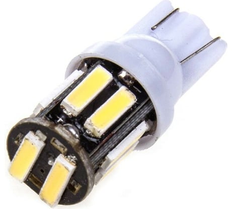 Автолампа диод T10 W5W 10 SMD без цоколя 1-контурная белая SKYWAY S08201076