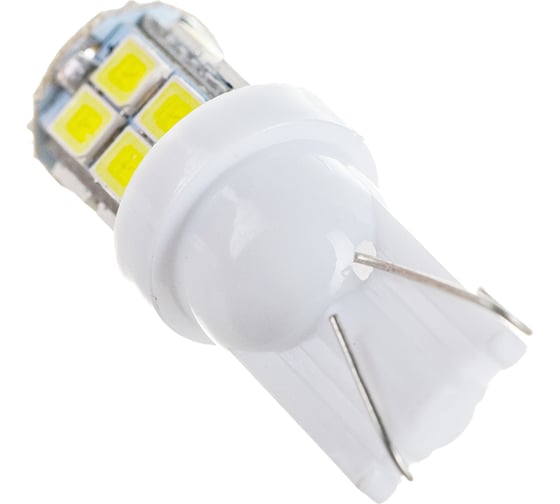 Автолампа SKYWAY диод T10 (W5W) 12V 20 SMD диодов 1-конт белая, в комплекте 2 шт S08201110