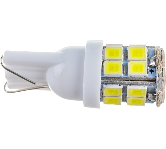 Автолампа SKYWAY диод T10 (W5W) 12V 20 SMD диодов 1-конт белая, в комплекте 2 шт S08201110