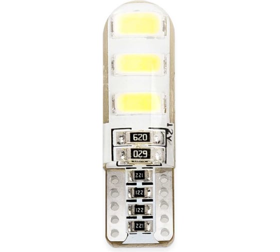 Автолампа диод SKYWAY T10 (W5W) 12V 6 SMD без цоколя 1-конт Белая CAN BUS комп.2 шт габ/стоп/салон S08201075