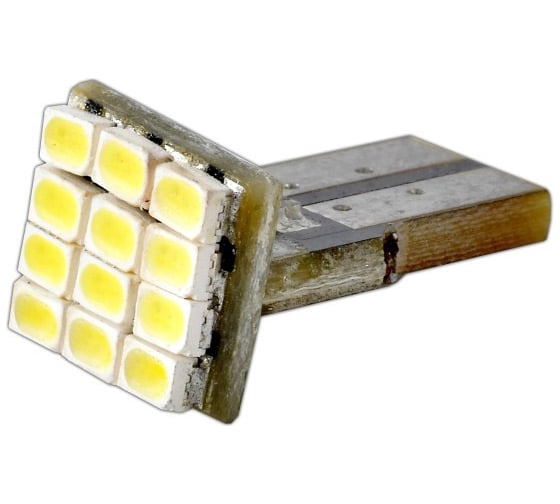 Автолампа диод T10 W5W 12 SMD диодов без цоколя 1-контурная белая SKYWAY S08201108