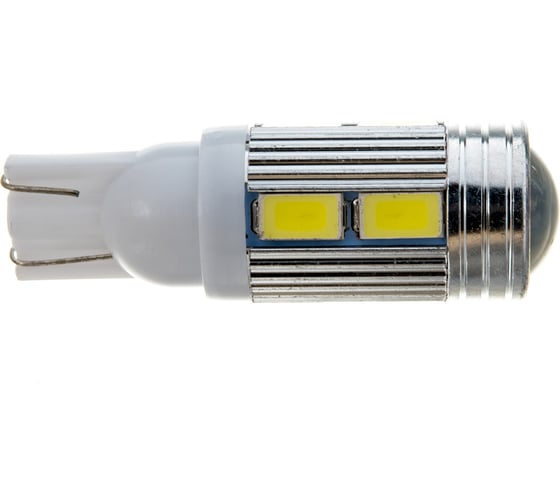 Автолампа диод T10 W5W 10 SMD диодов 1-контурная с линзой без цоколя ...