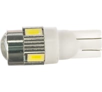 Автолампа SKYWAY диод T10 (W5W) 24V 6 SMD диодов 1-конт с линзой, белая, в комплекте 2 шт S08202029