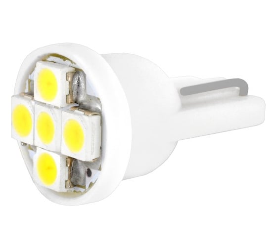 Автолампа диод T10 W5W 5 SMD диодов без цоколя 1-контурная белая SKYWAY S08201123