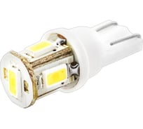 Автолампа диод T10 W5W 5 SMD диодов без цоколя 1-контурная белая SKYWAY S08201125