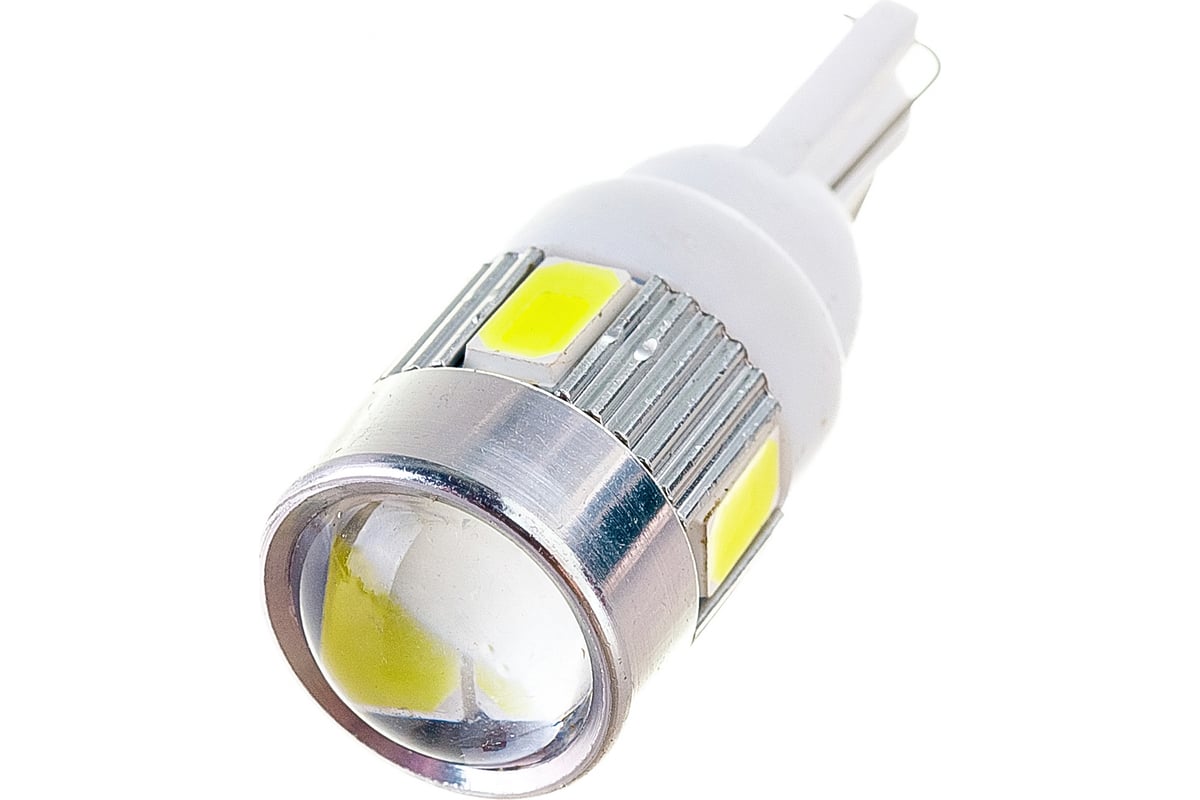 Skyway S08201127 Лампа Подсветки Светодиодная T10 12v Skyway (6 Smd Диодов, 1-Контактная, С Линзой, Белая)