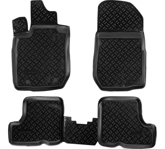 Ковры Airline для Renault Sandero I/Sandero Stepway 09-14, 4 шт., крепеж, высокий борт, ТЭП, черные ACM-PS-57 1