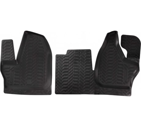 Ковры Airline для ГАЗель NEXT 16- КПП на панели, передние 2 шт., высокий борт, ТЭП, черные ACM-PS-75