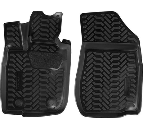 Ковры Airline для LADA Largus фургон 12-, 2 шт., высокий борт, 3D с подпятником, 1й ряд, ТЭП, черные ACM-PS-05